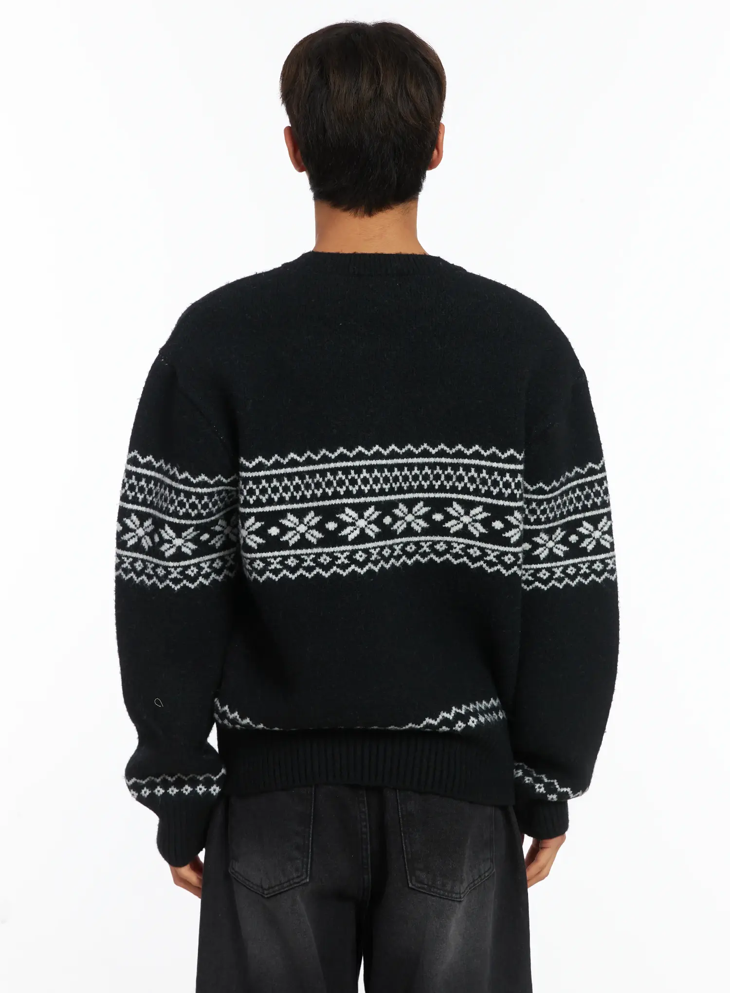 Men's Snowflake Knit Sweater IJ514 - Image 5