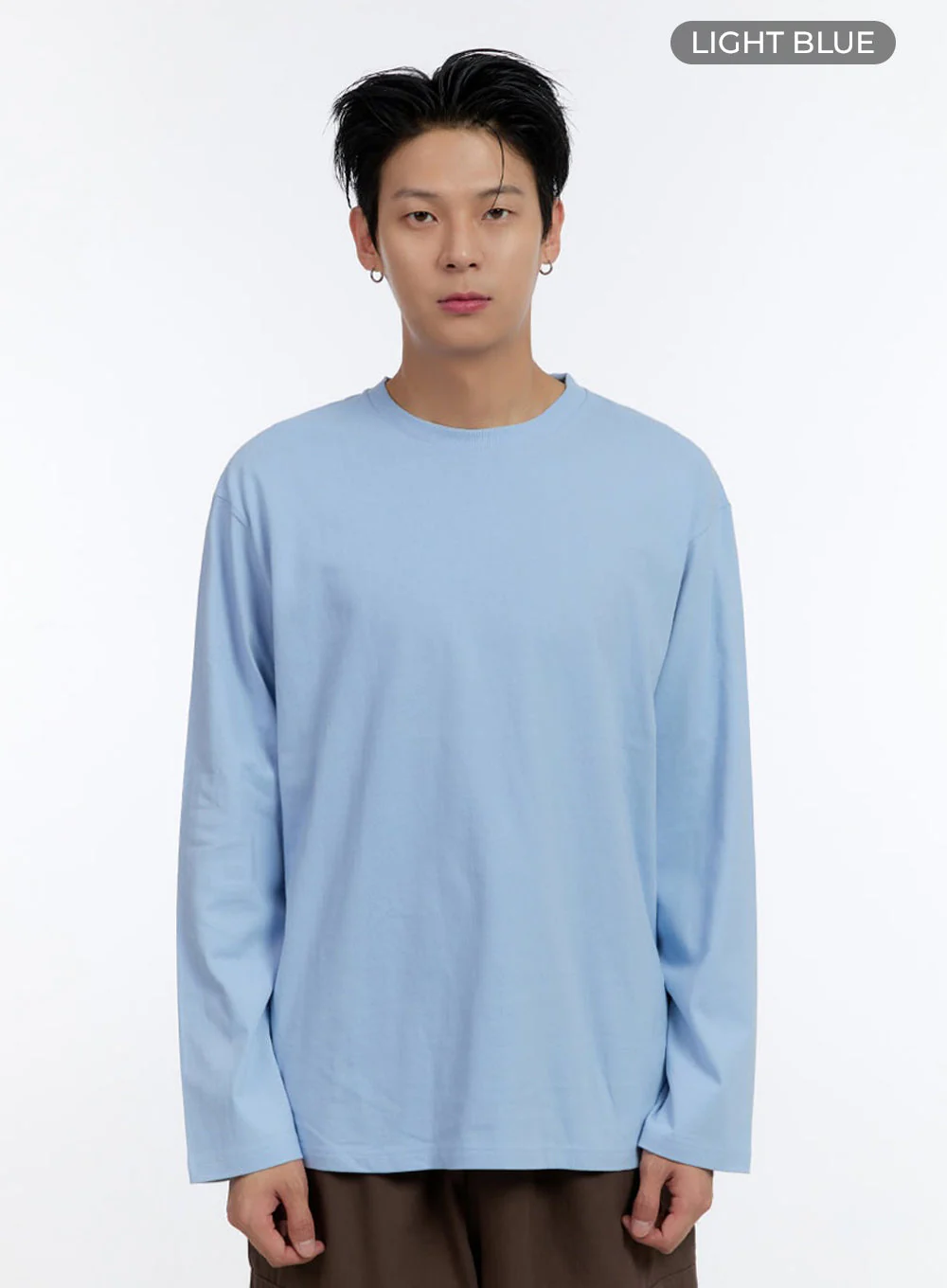 Men's Soft Round Neck Long Sleeve T-Shirt IO428 - Image 14