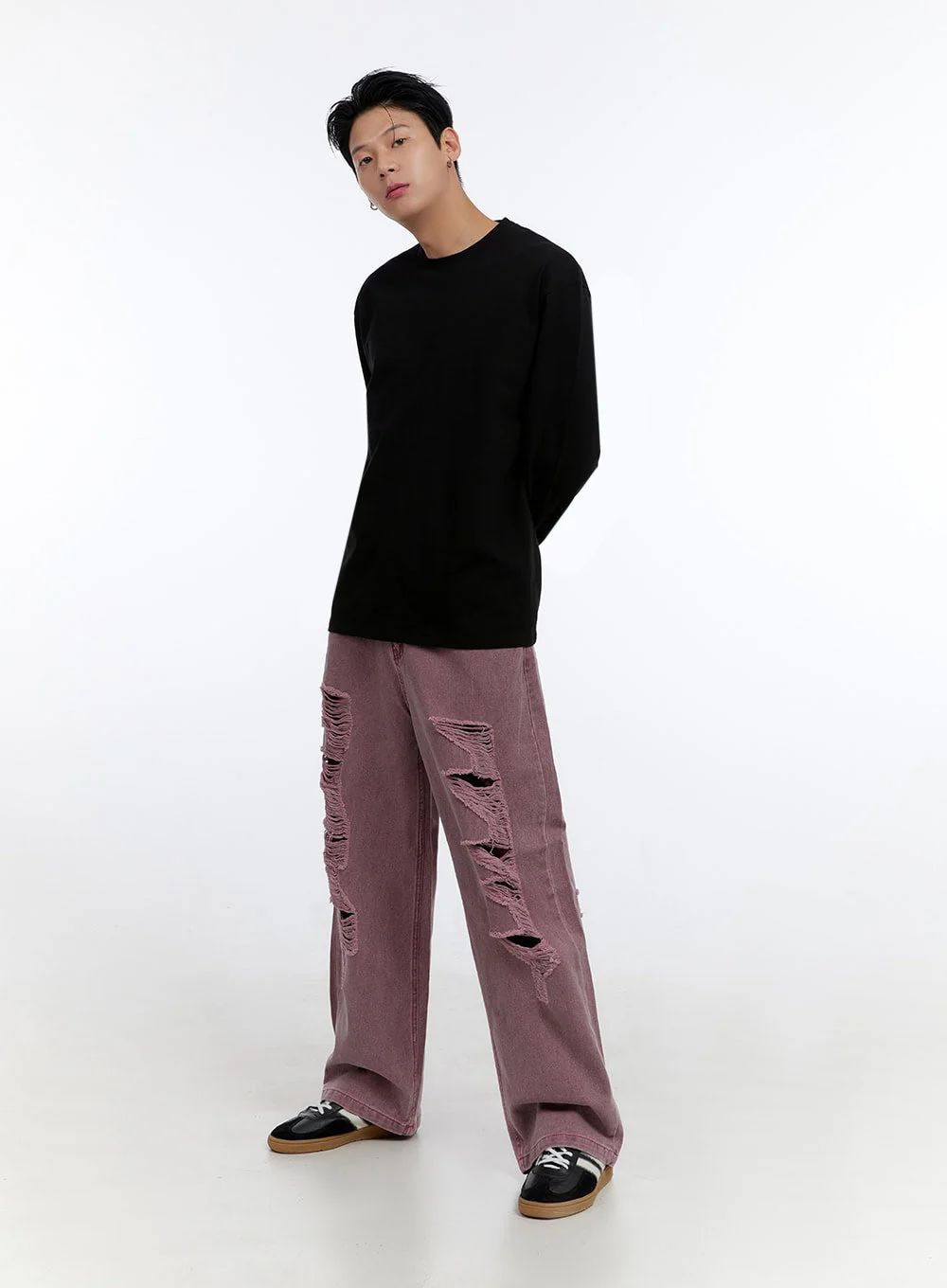 Men's Soft Round Neck Long Sleeve T-Shirt IO428 - Image 2