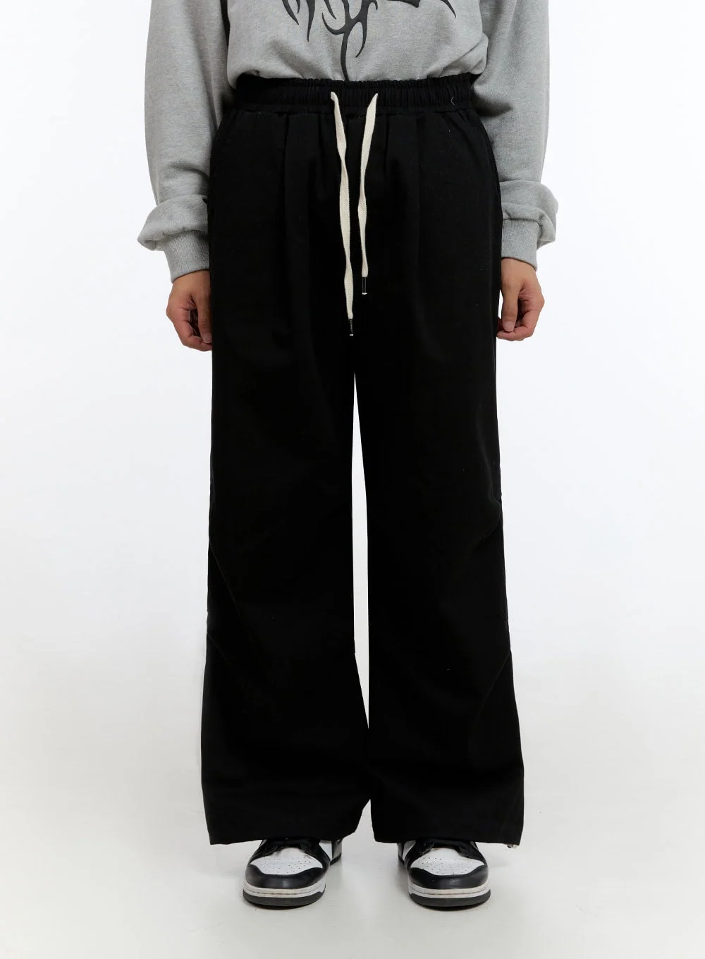 Men's Solid Banded Parachute Pants IS413 - Image 2