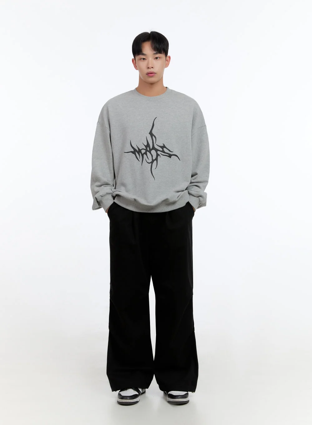 Men's Solid Banded Parachute Pants IS413 - Image 3