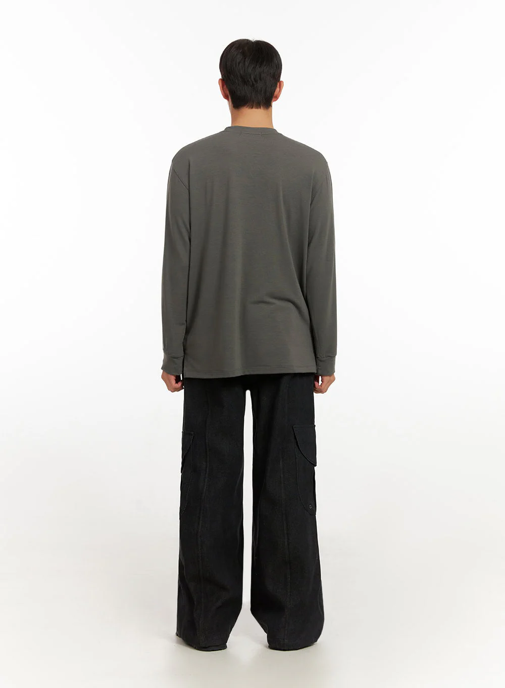 Men's Solid Comfort Long Sleeve Tee ID413 - Image 8