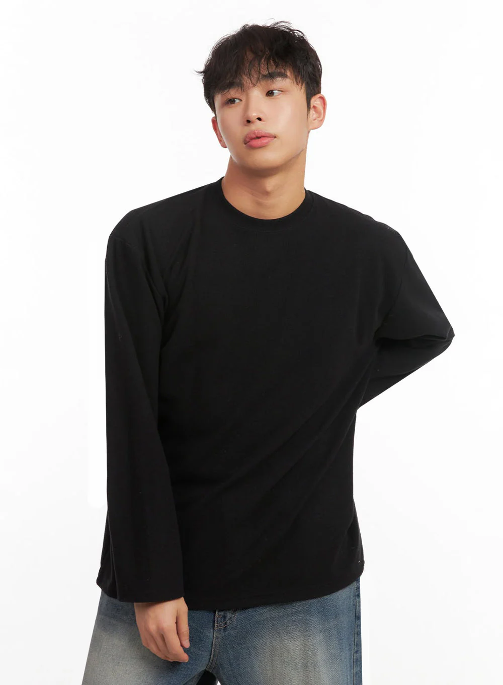 Men's Solid Long Sleeve Tee ID427 - Image 3