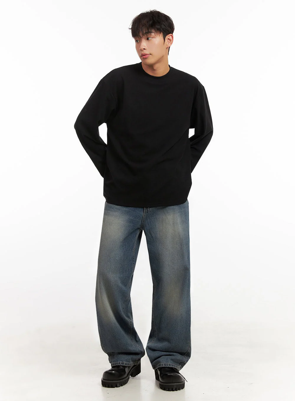 Men's Solid Long Sleeve Tee ID427 - Image 6