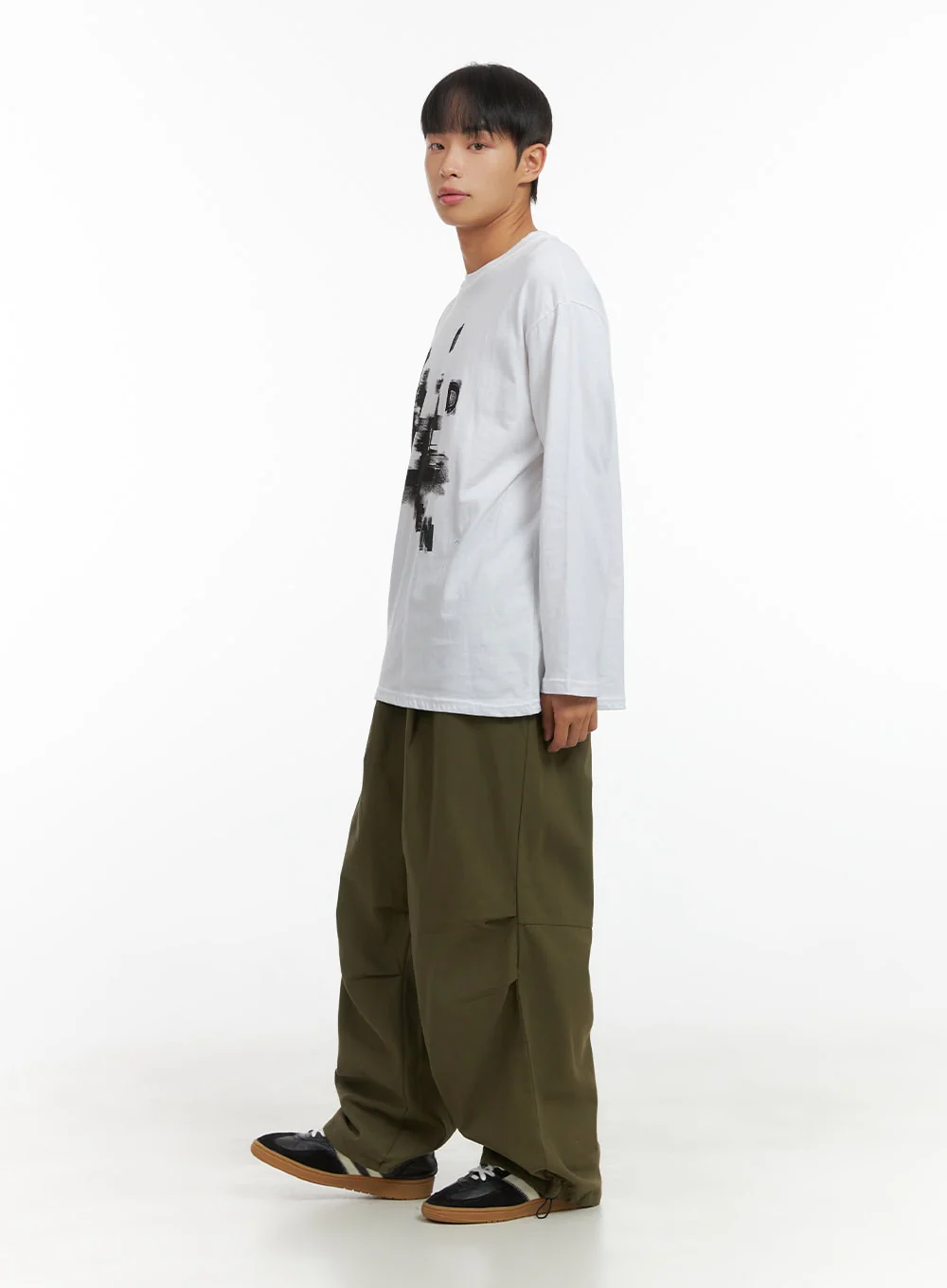 Men's Solid Pintuck Wide Leg Trousers CO408 - Image 3
