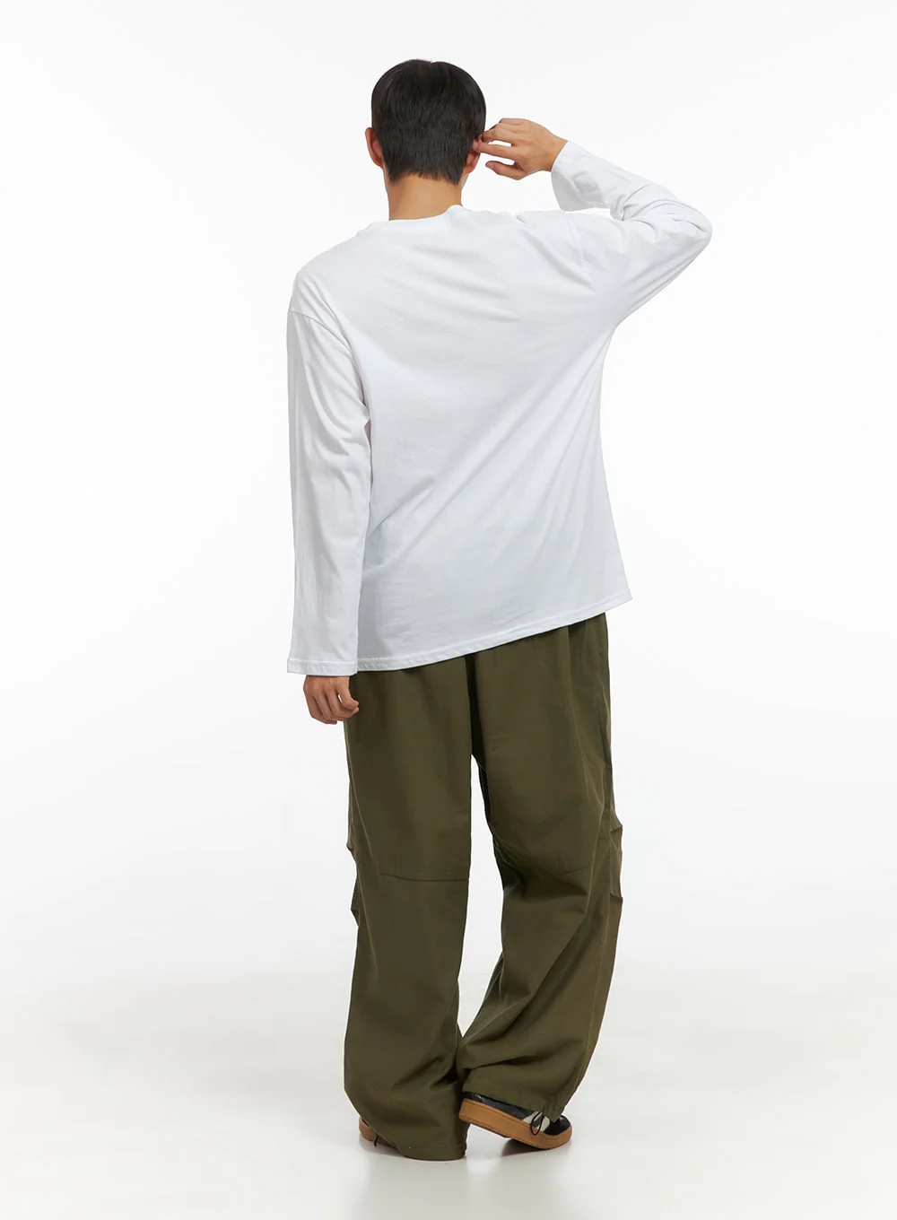Men's Solid Pintuck Wide Leg Trousers CO408 - Image 4