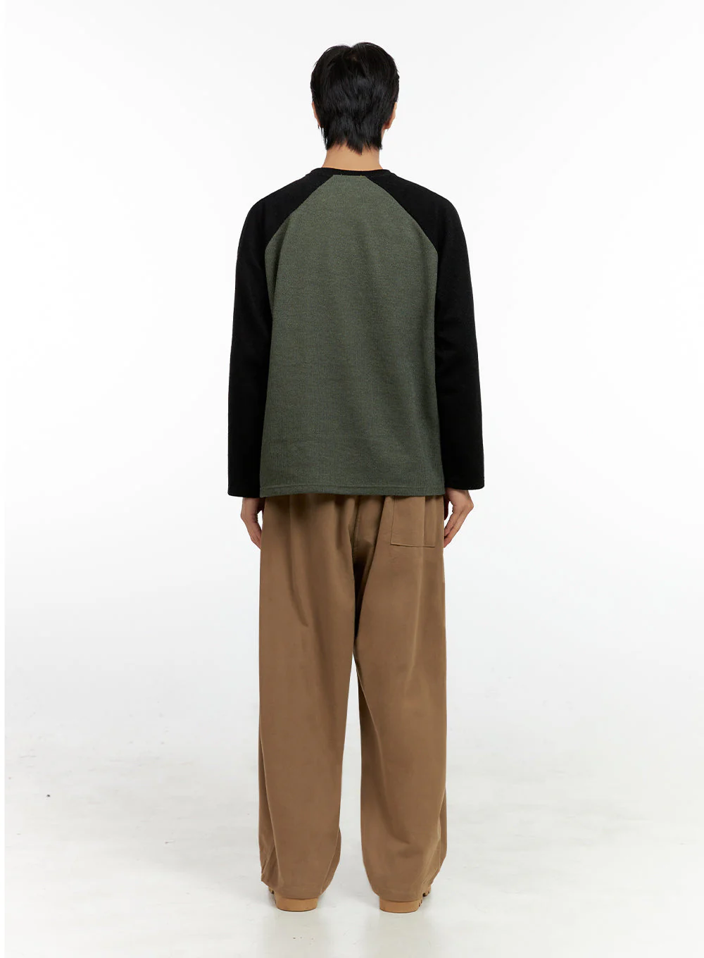 Men's Solid Pintuck Wide-Leg Trousers IN411 - Image 8