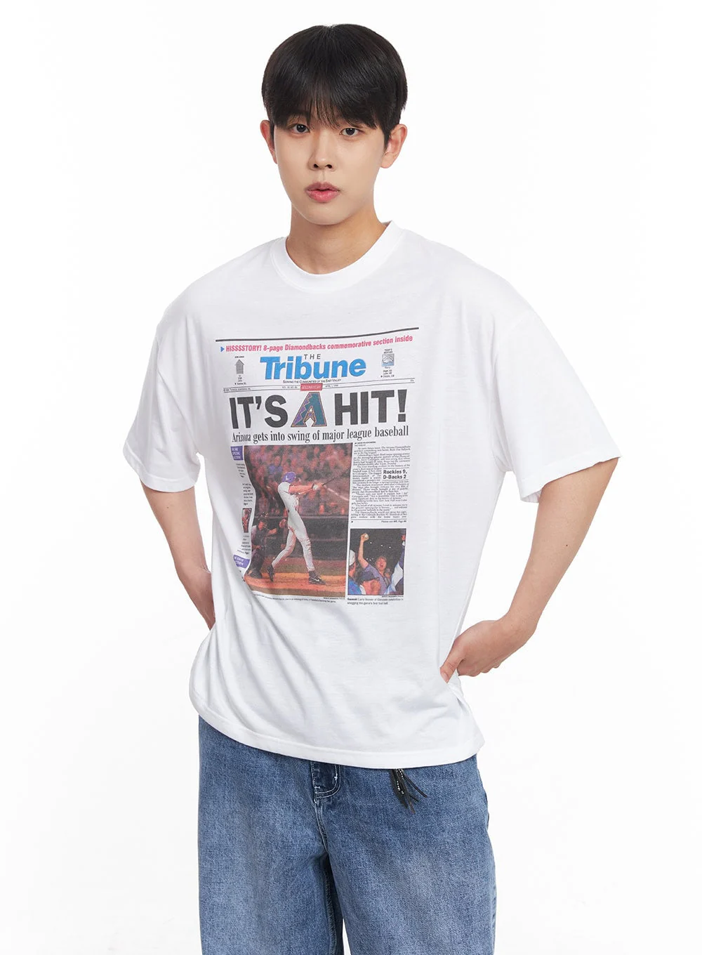 Men's Sport Graphic Oversized T-Shirt IY522