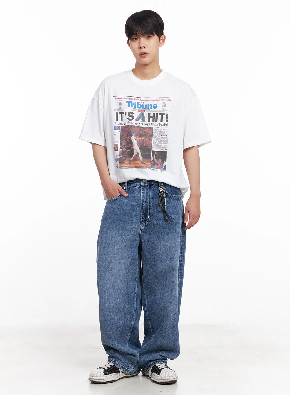 Men's Sport Graphic Oversized T-Shirt IY522 - Image 2