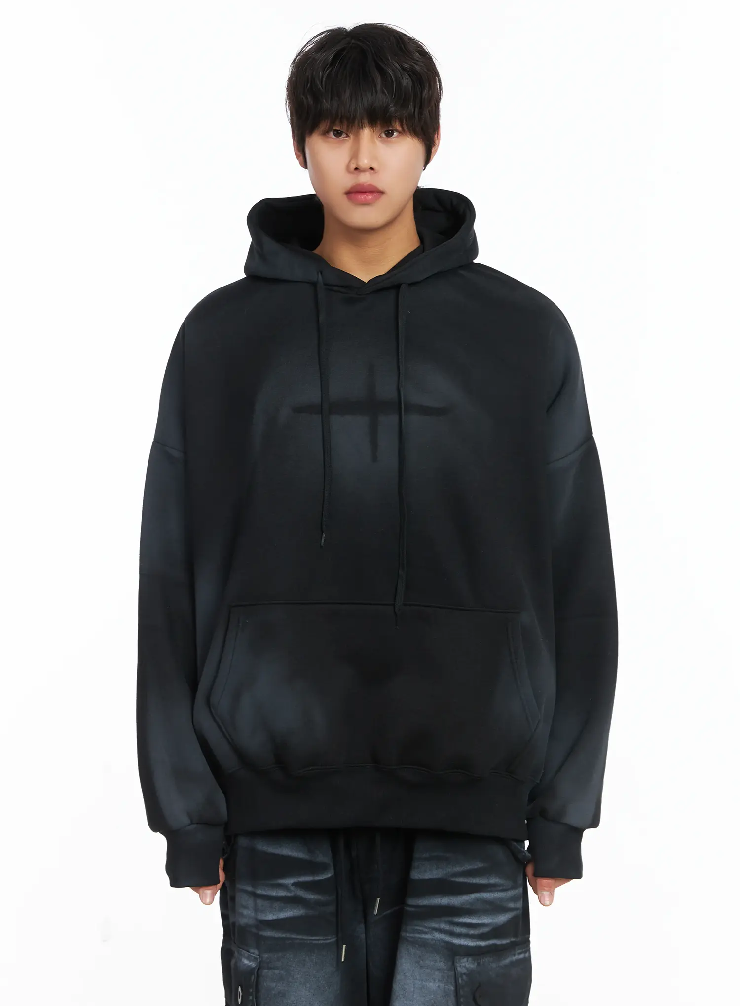 Men's Spray Graphic Fleece-Lined Hoodie IJ512 - Image 12