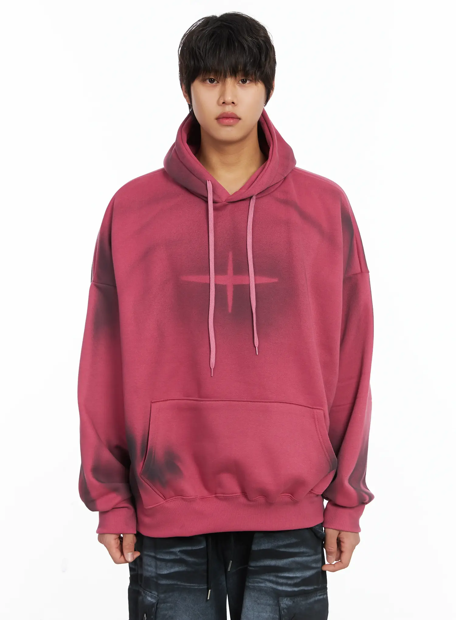Men's Spray Graphic Fleece-Lined Hoodie IJ512 - Image 14