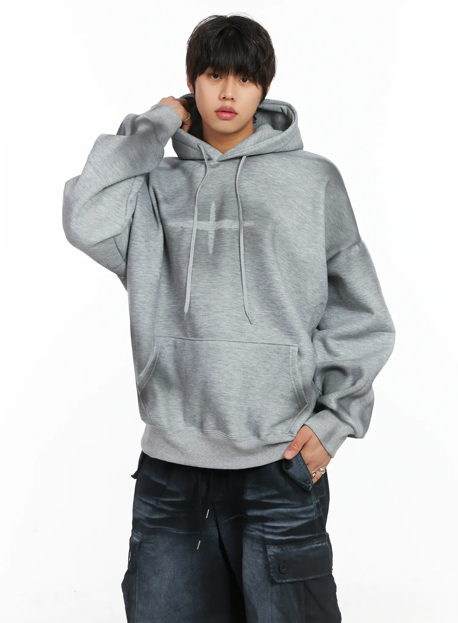 Men's Spray Graphic Fleece-Lined Hoodie IJ512 - Image 6