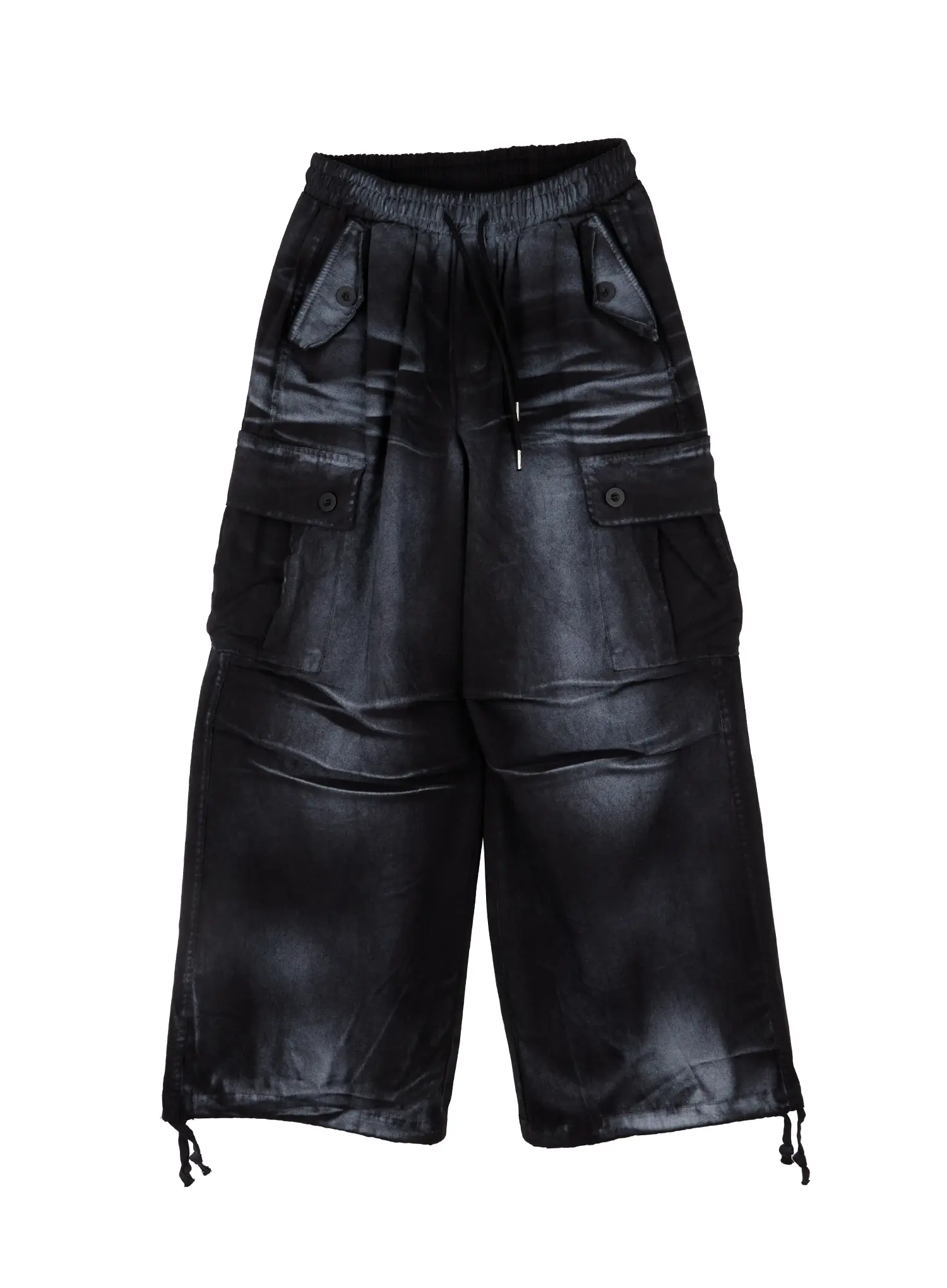 Men's Spray Wash Wide-Leg Cargo Pants IJ512 - Image 13