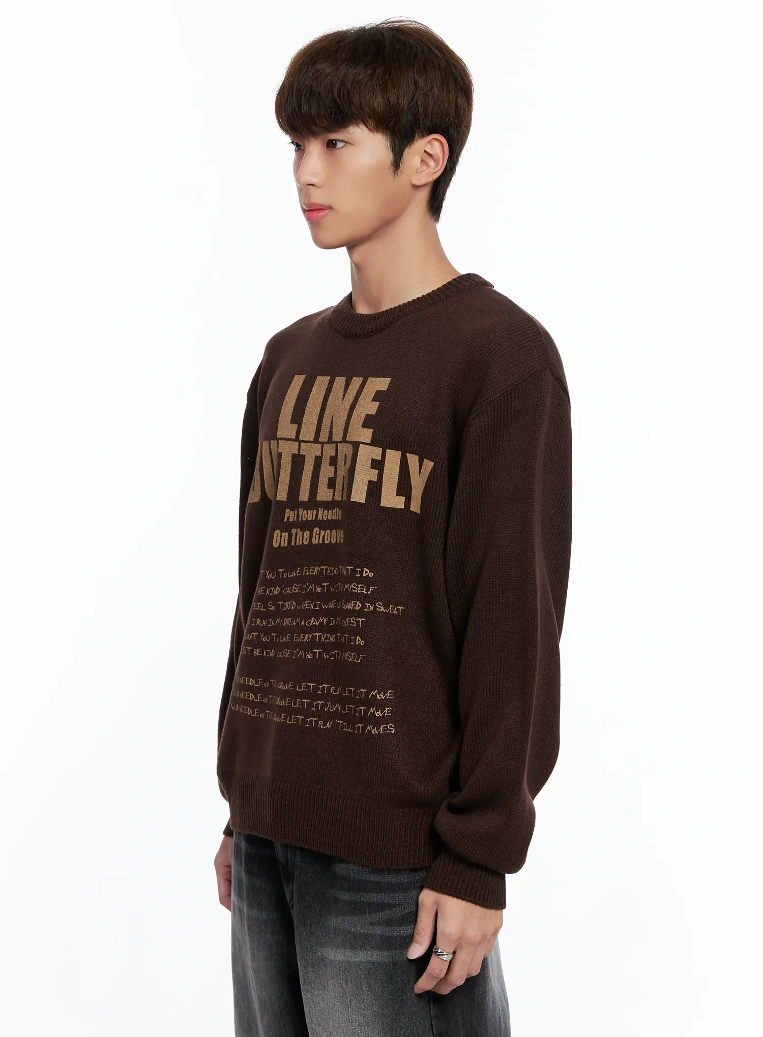 Men's Statement Graphic Knit Sweater IO502 - Image 4