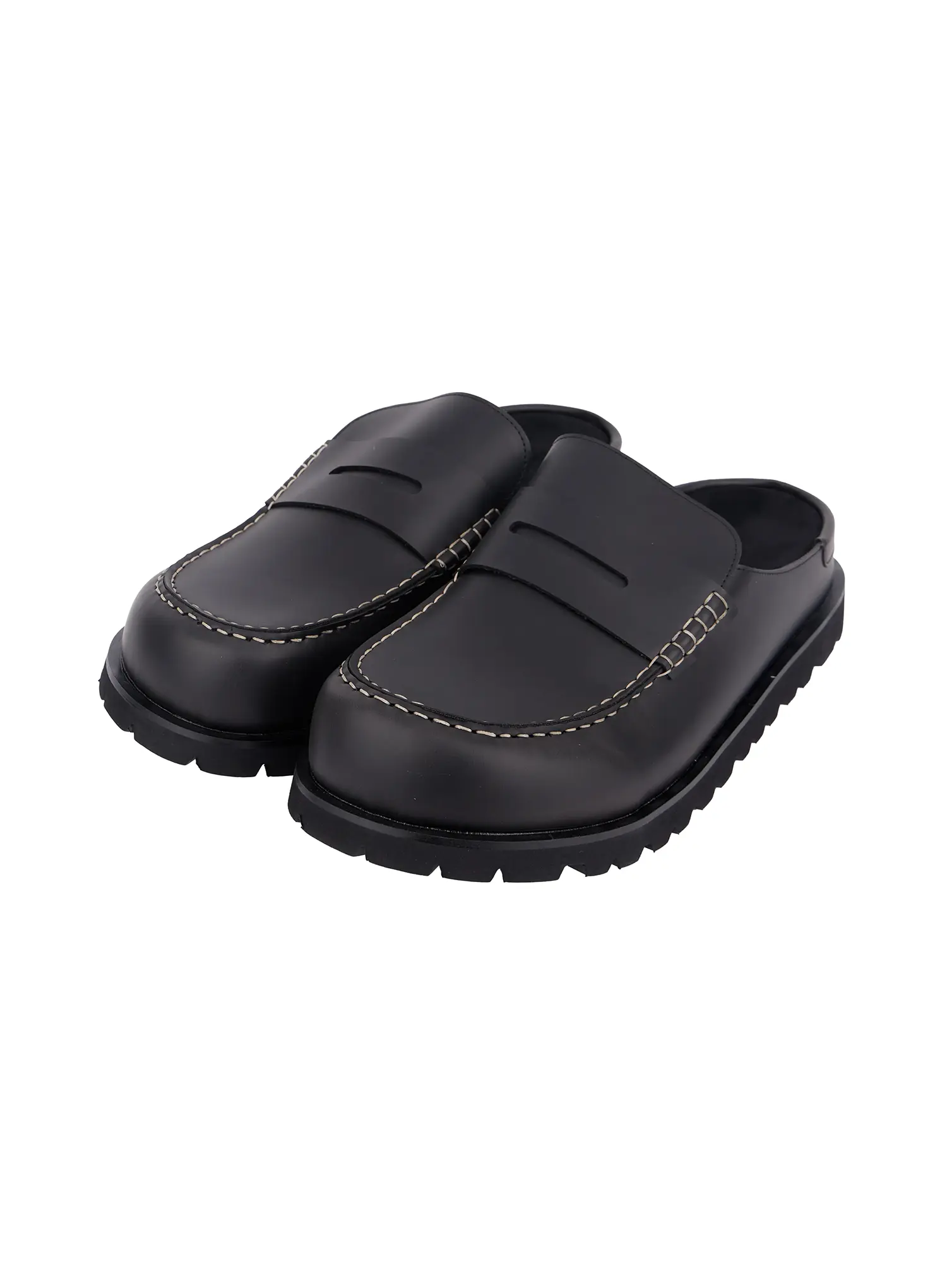 Men's Stitch Cushioned Mule Loafers IF516 - Image 2