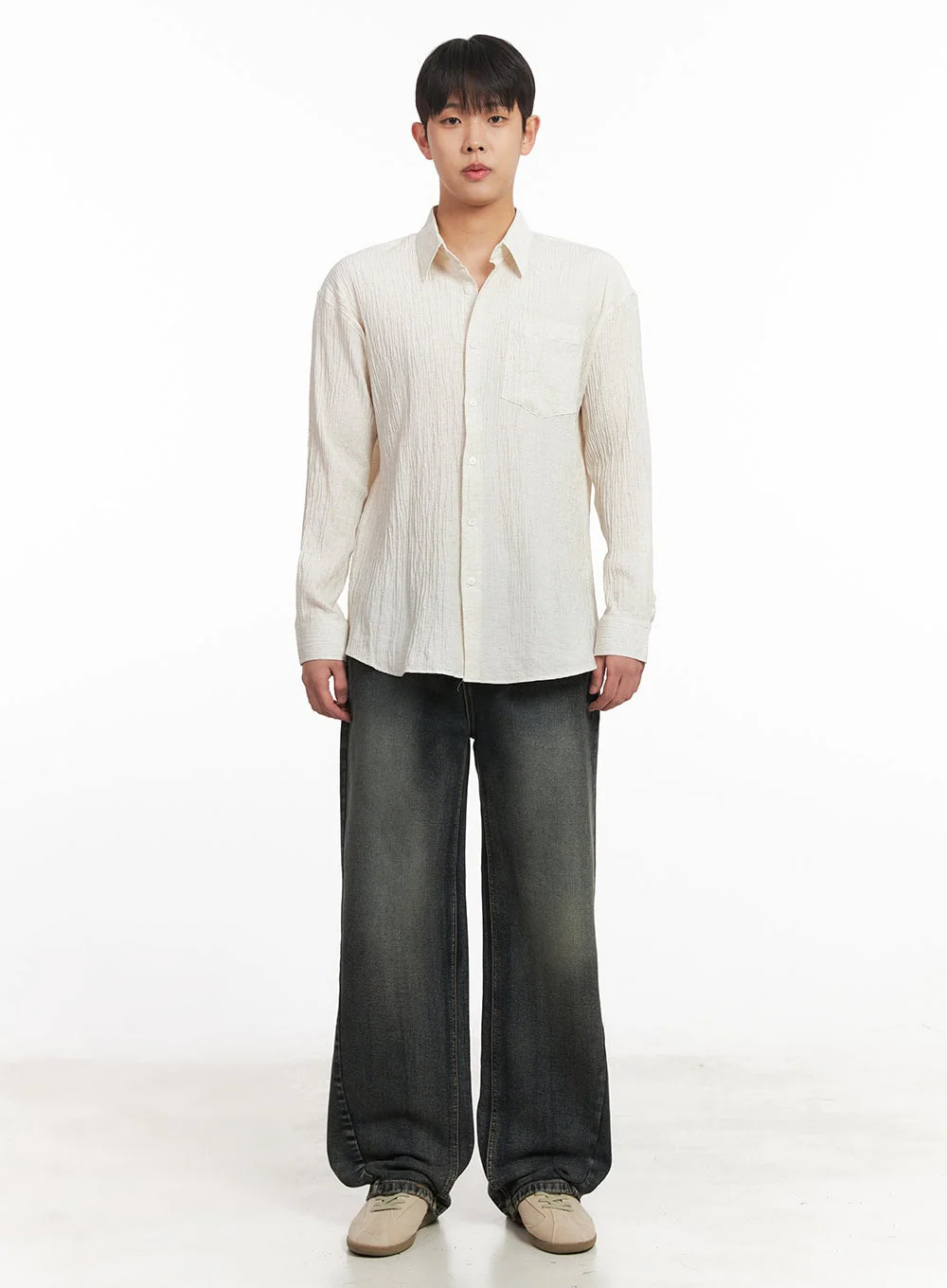 Men's Stitched Straight-Leg Jeans IM514 - Image 3