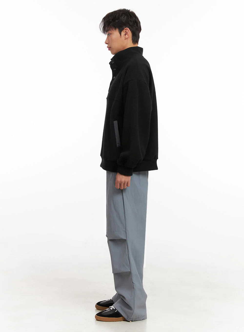 Men's Straight-Leg Solid Pintuck Track Pants ID427 - Image 7