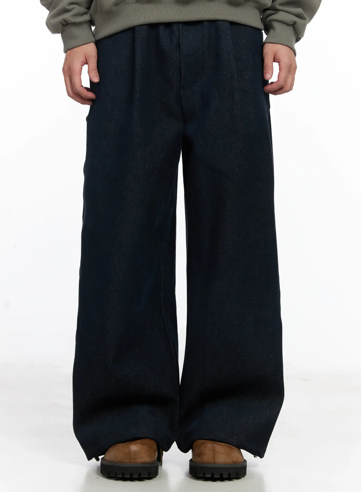 Men's Street Style Lettered Wide Jeans IJ521 - Image 5