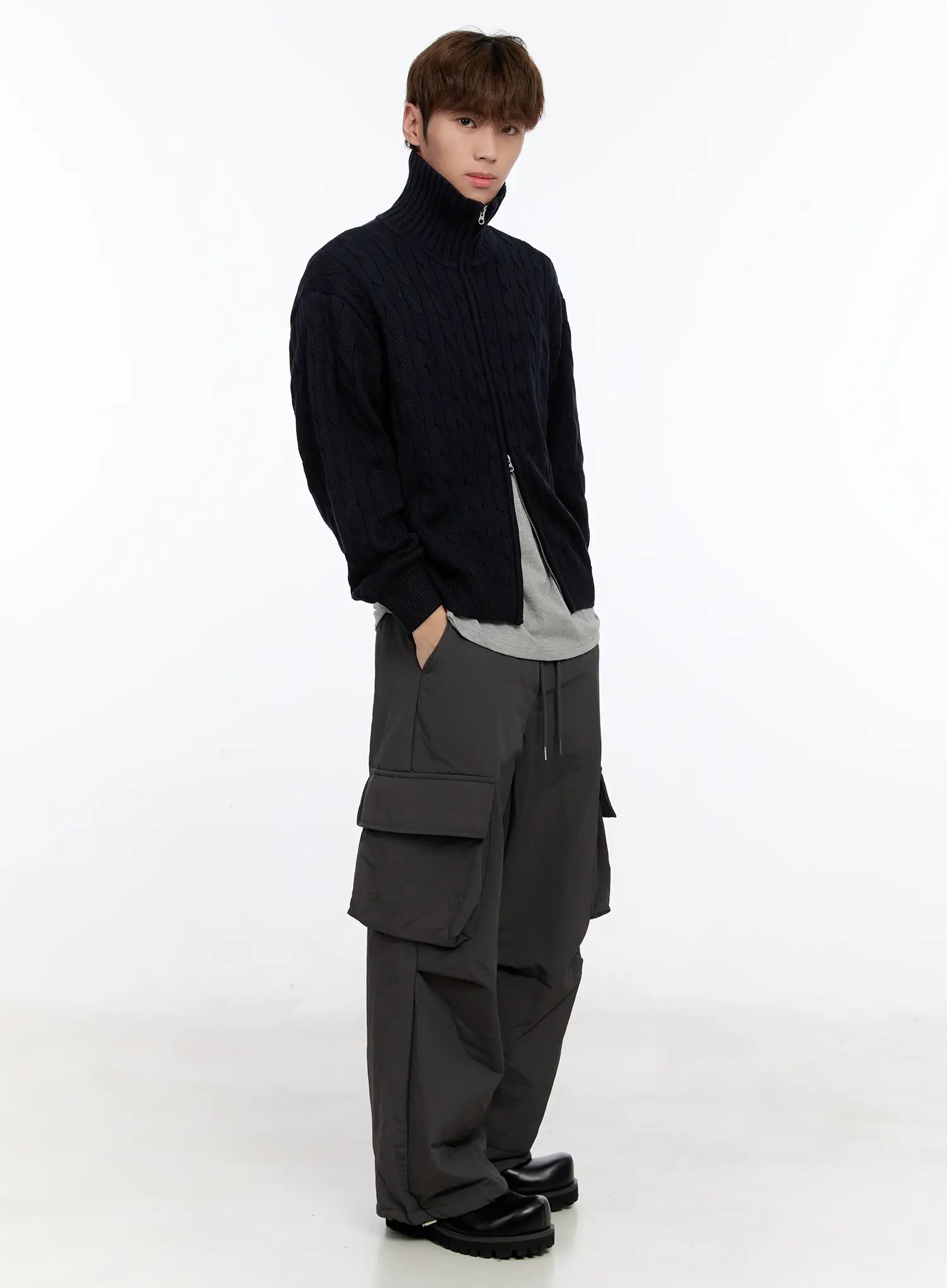 Men's String Wide Cargo Pants IN512 - Image 10