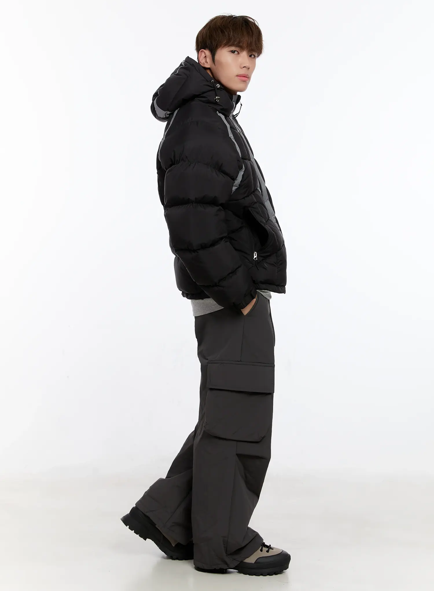 Men's String Wide Cargo Pants IN512 - Image 3