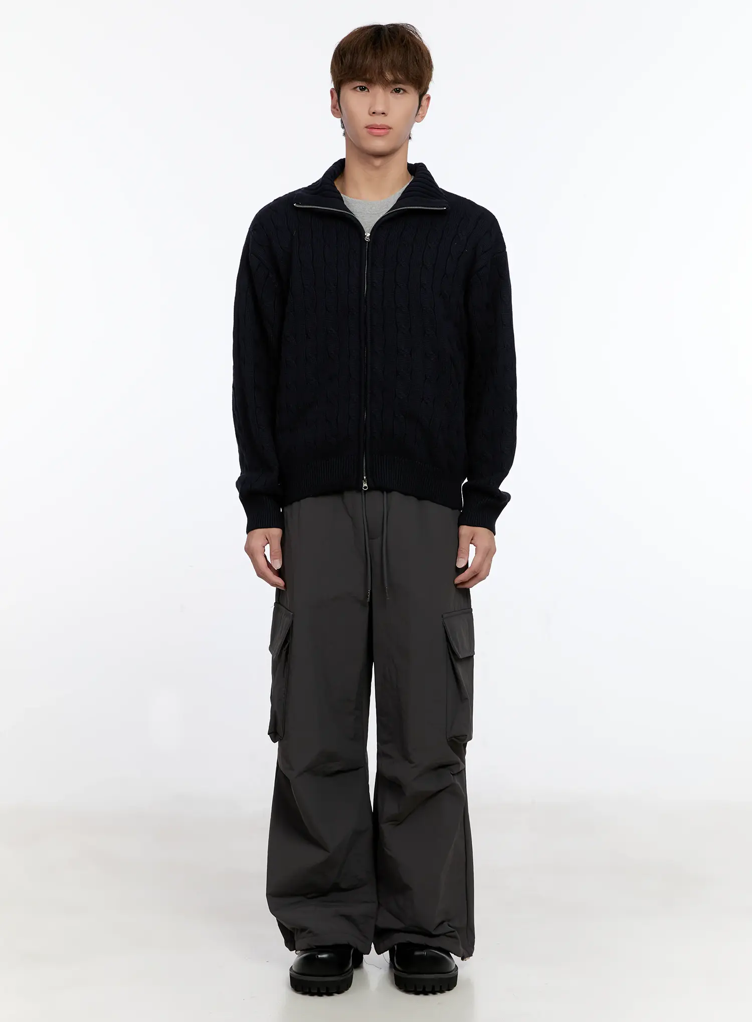 Men's String Wide Cargo Pants IN512 - Image 4