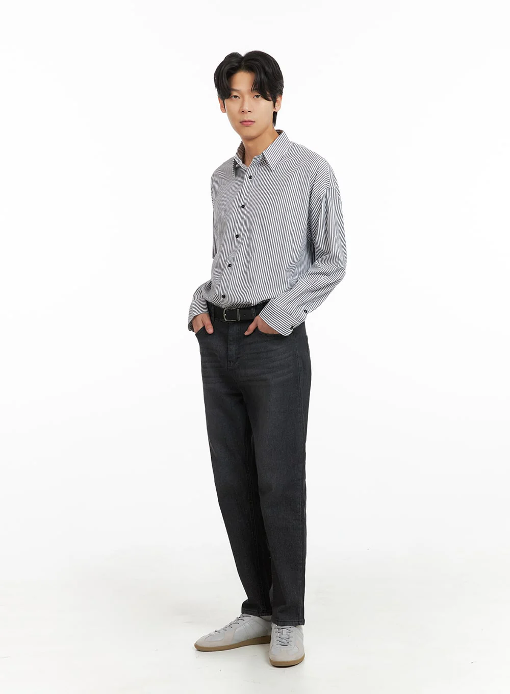 Men's Stripe Collared Shirt IA402 - Image 6