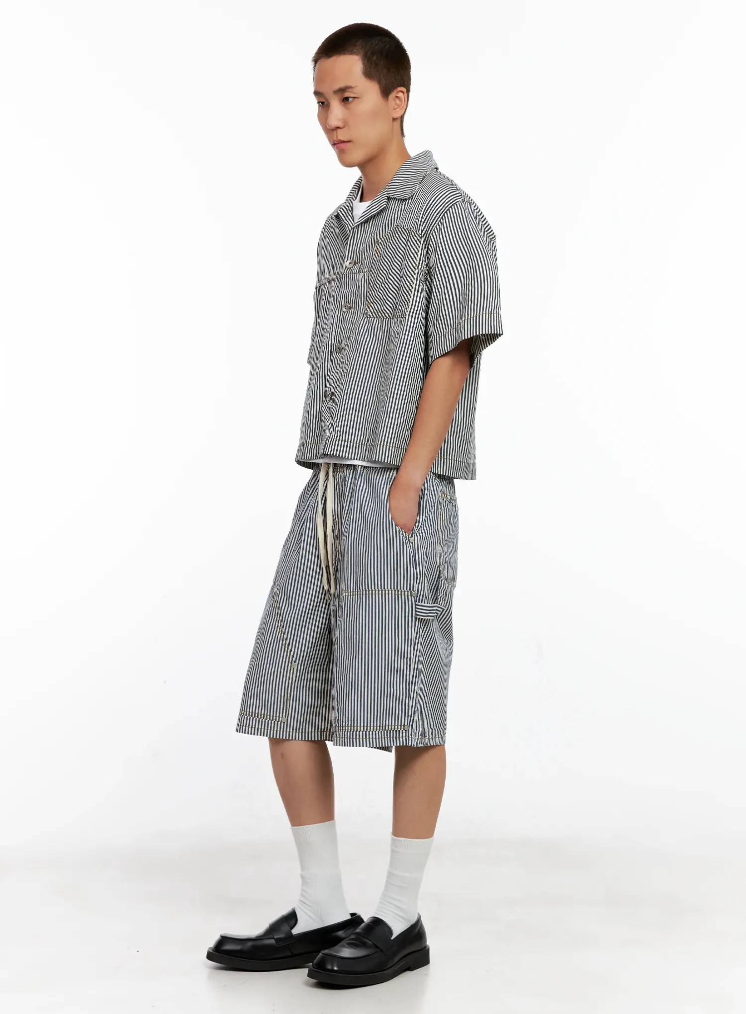 Men's Striped Bermuda Shorts IG511 - Image 13