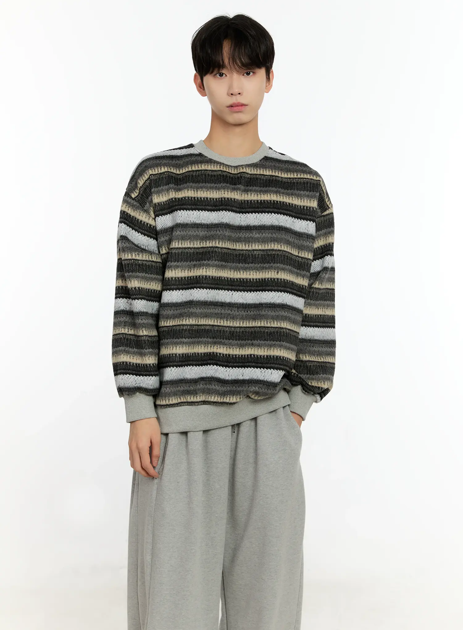 Men's Striped Casual Knit Sweater IO531 - Image 6