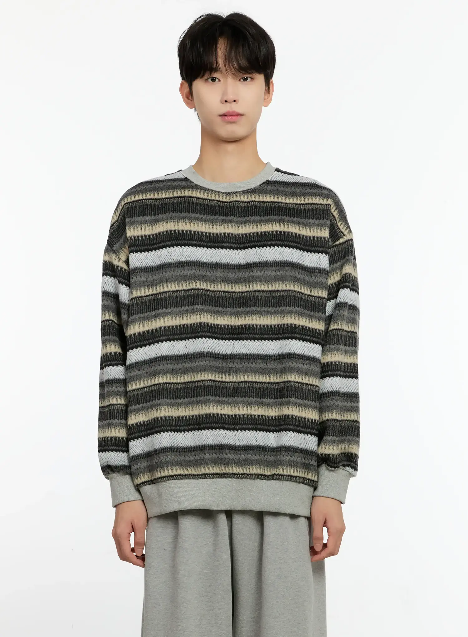 Men's Striped Casual Knit Sweater IO531 - Image 8