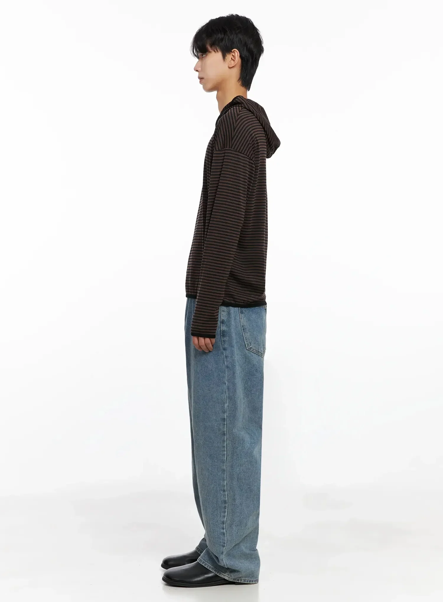 Men's Striped Hooded Long Sleeve IO517 - Image 7