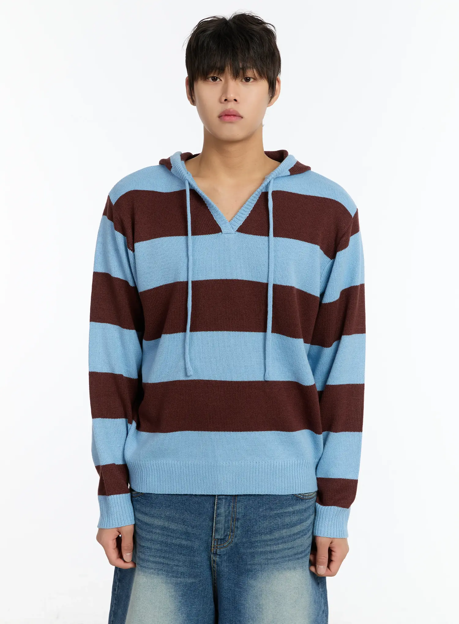 Men's Striped Knit Hoodie IM503 - Image 10