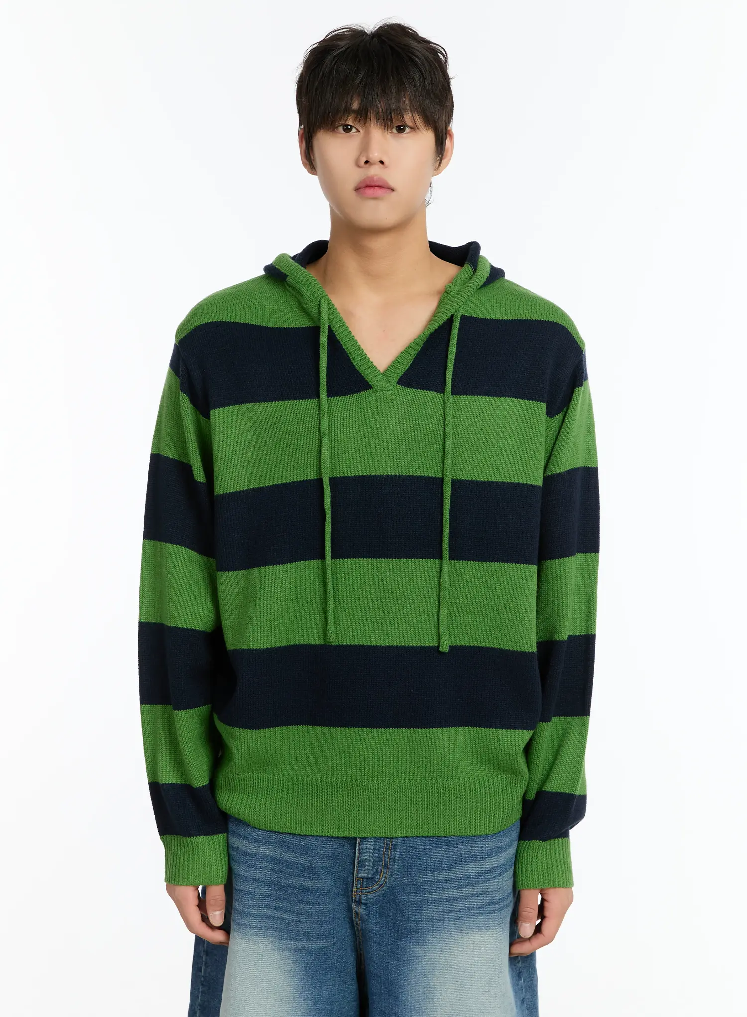 Men's Striped Knit Hoodie IM503 - Image 11