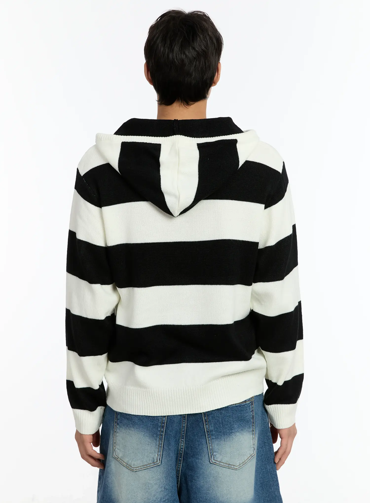 Men's Striped Knit Hoodie IM503 - Image 5