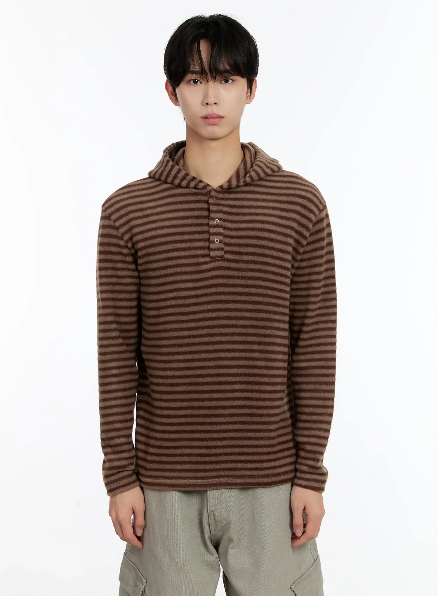 Men's Striped Layered Hoodie ID502 - Image 11