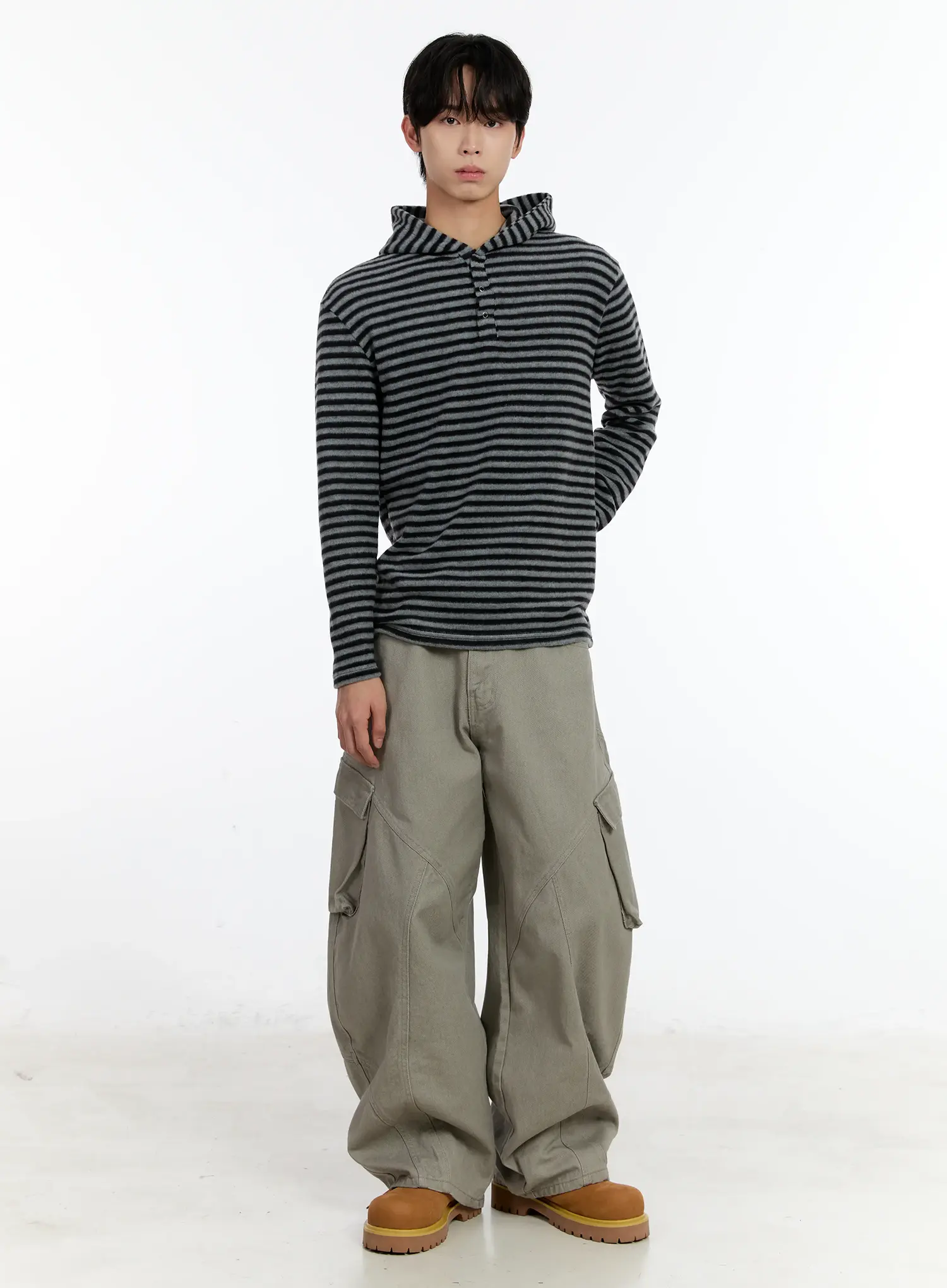 Men's Striped Layered Hoodie ID502 - Image 7
