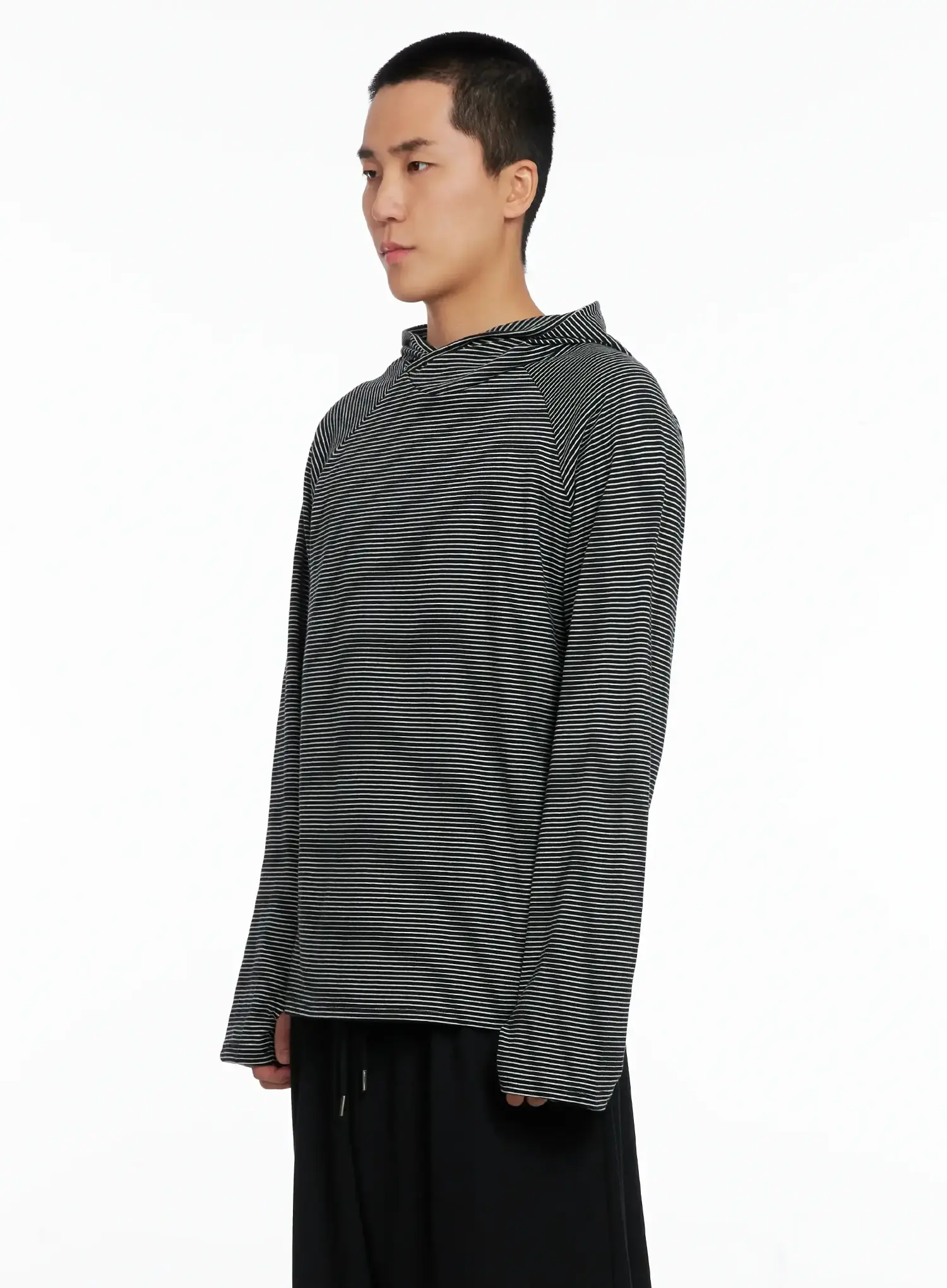 Men's Striped Long Sleeve Hoodie IS502 - Image 4