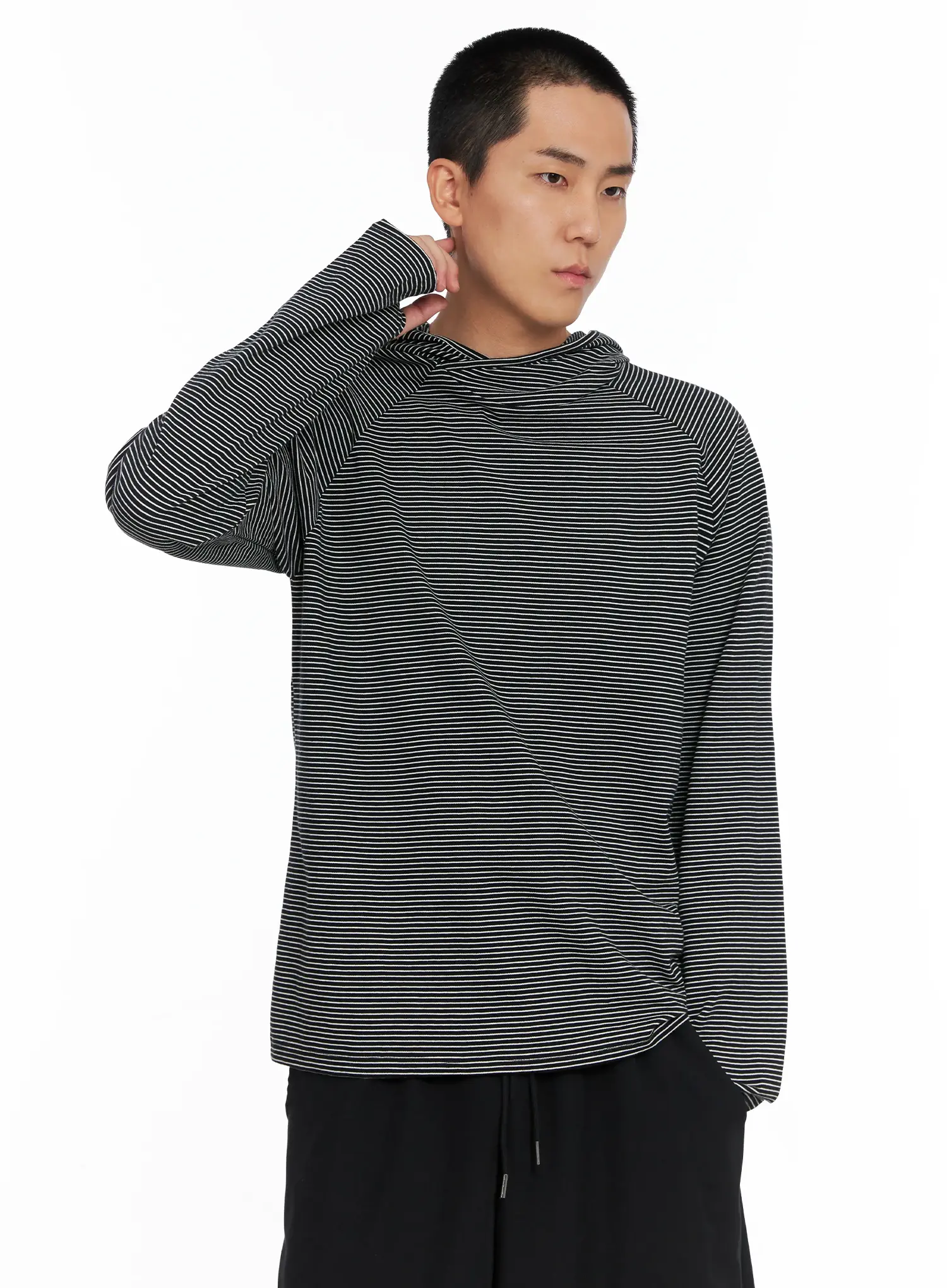 Men's Striped Long Sleeve Hoodie IS502 - Image 7