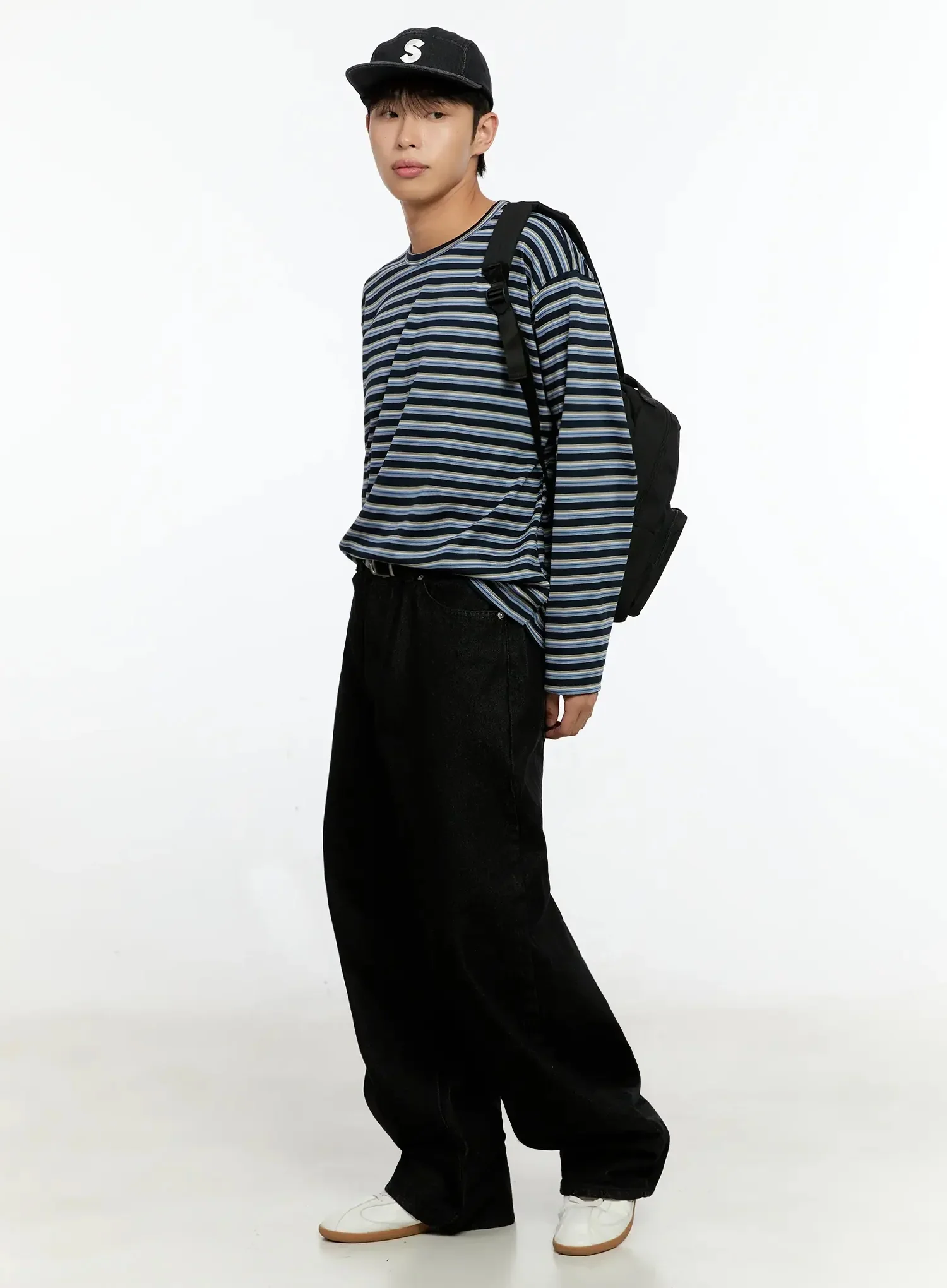 Men's Striped Long Sleeve Shirt IN525 - Image 12