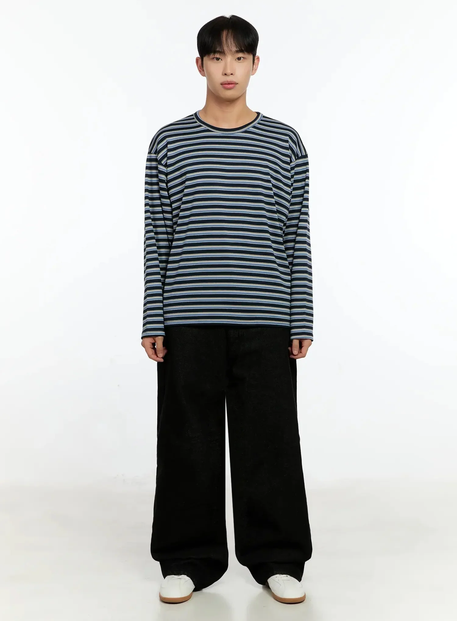 Men's Striped Long Sleeve Shirt IN525 - Image 5