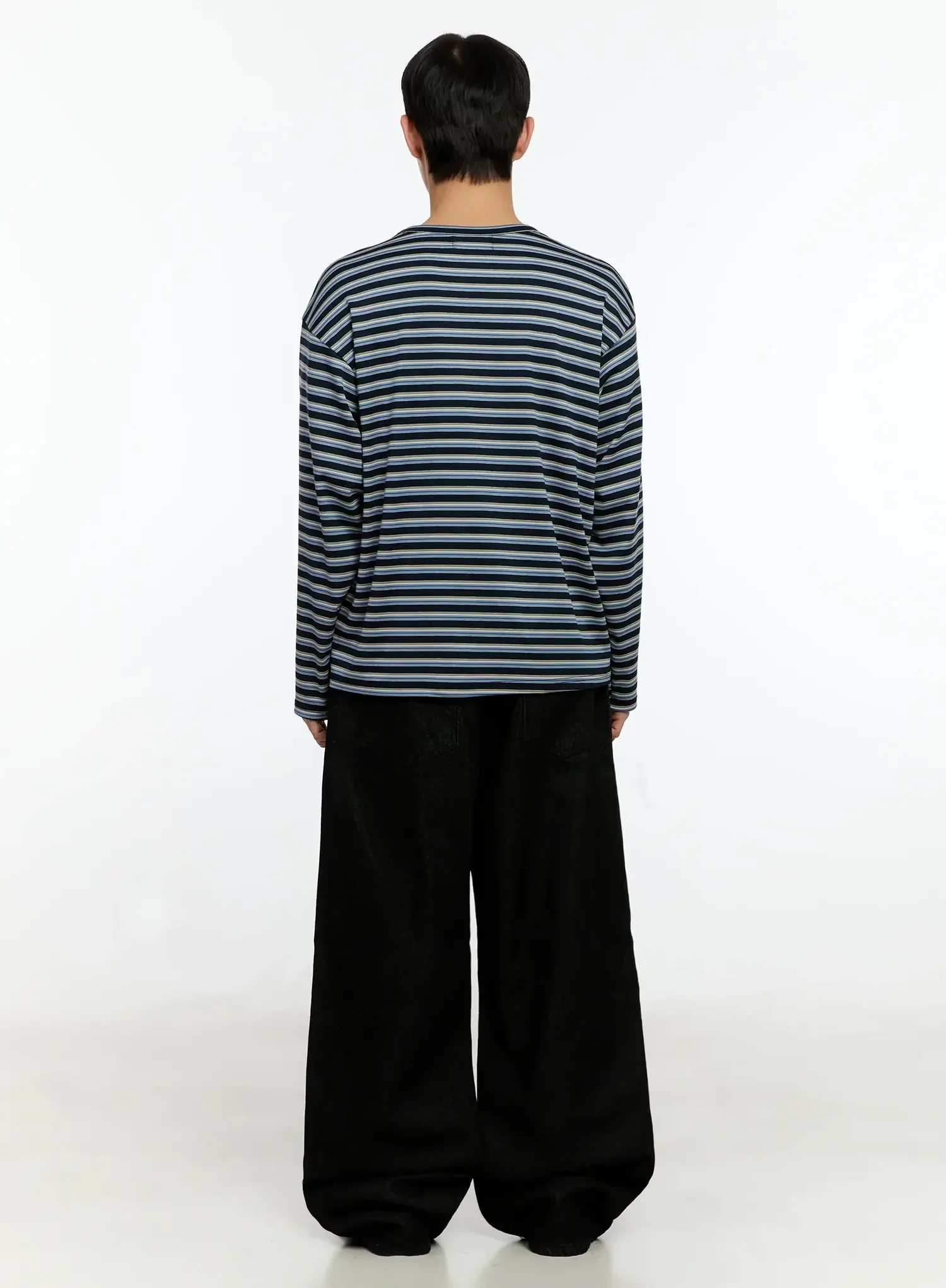 Men's Striped Long Sleeve Shirt IN525 - Image 8
