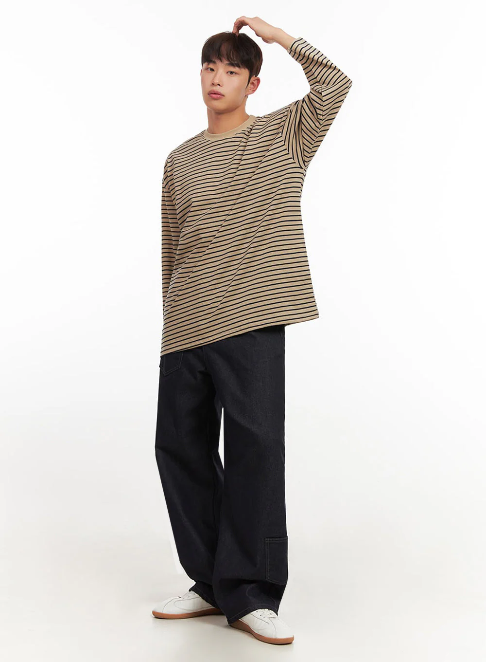 Men's Striped Oversized T-Shirt IF517 - Image 6