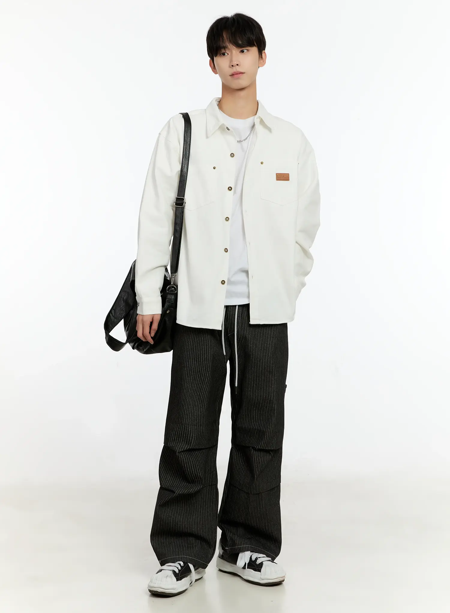 Men's Striped Pintuck Pants IN503 - Image 3