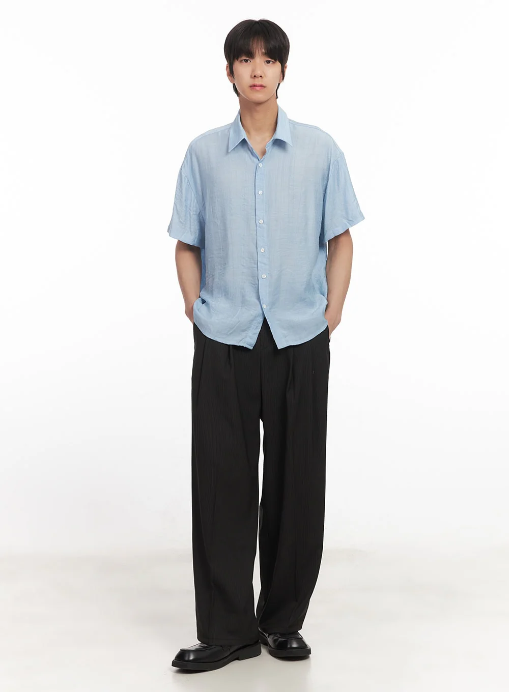 Men's Striped Pintuck Tailored Pants IA510 - Image 11