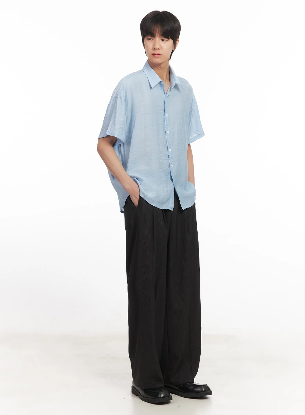 Men's Striped Pintuck Tailored Pants IA510 - Image 12