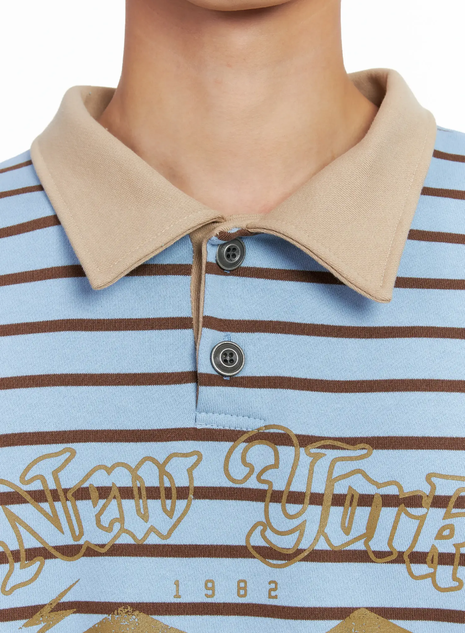 Men's Striped Polo Long Sleeve Top Is519 - Image 12