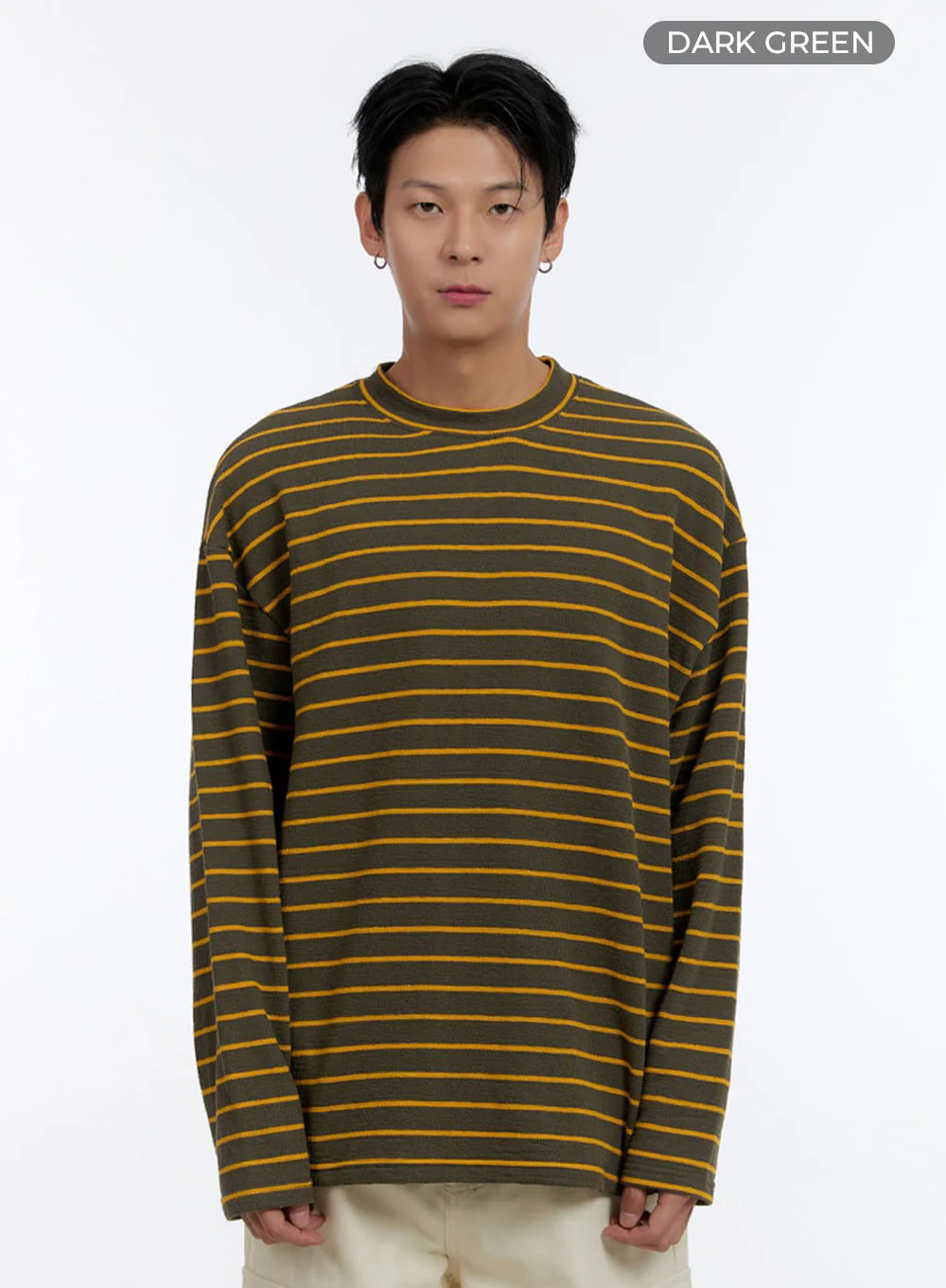 Men's Striped Round Neck Long Sleeve T-Shirt IO428 - Image 10