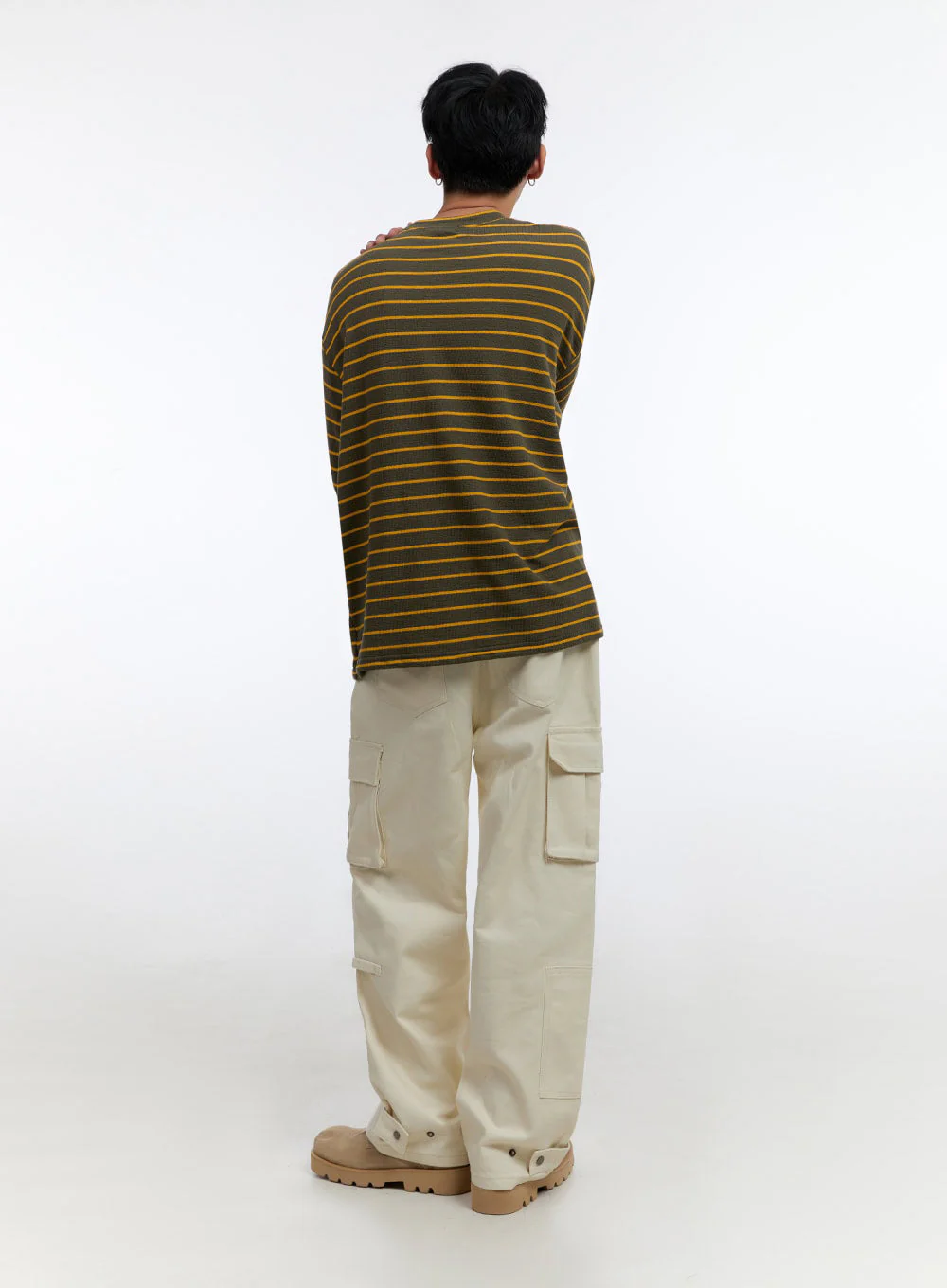 Men's Striped Round Neck Long Sleeve T-Shirt IO428 - Image 8