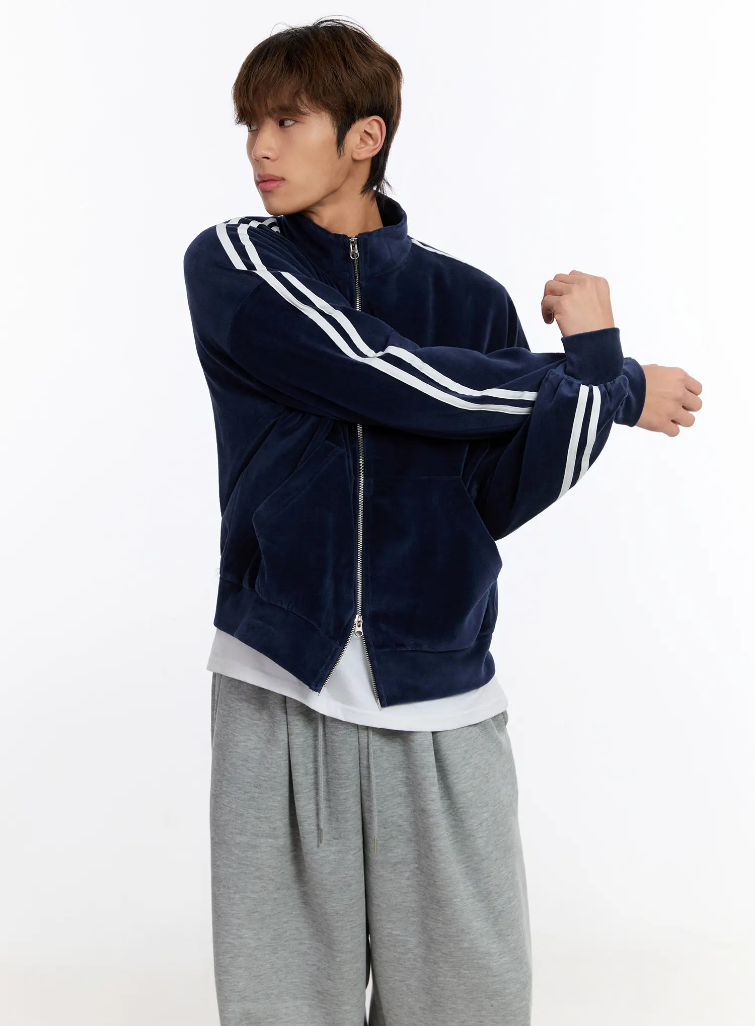Men's Striped Track Jacket IN528