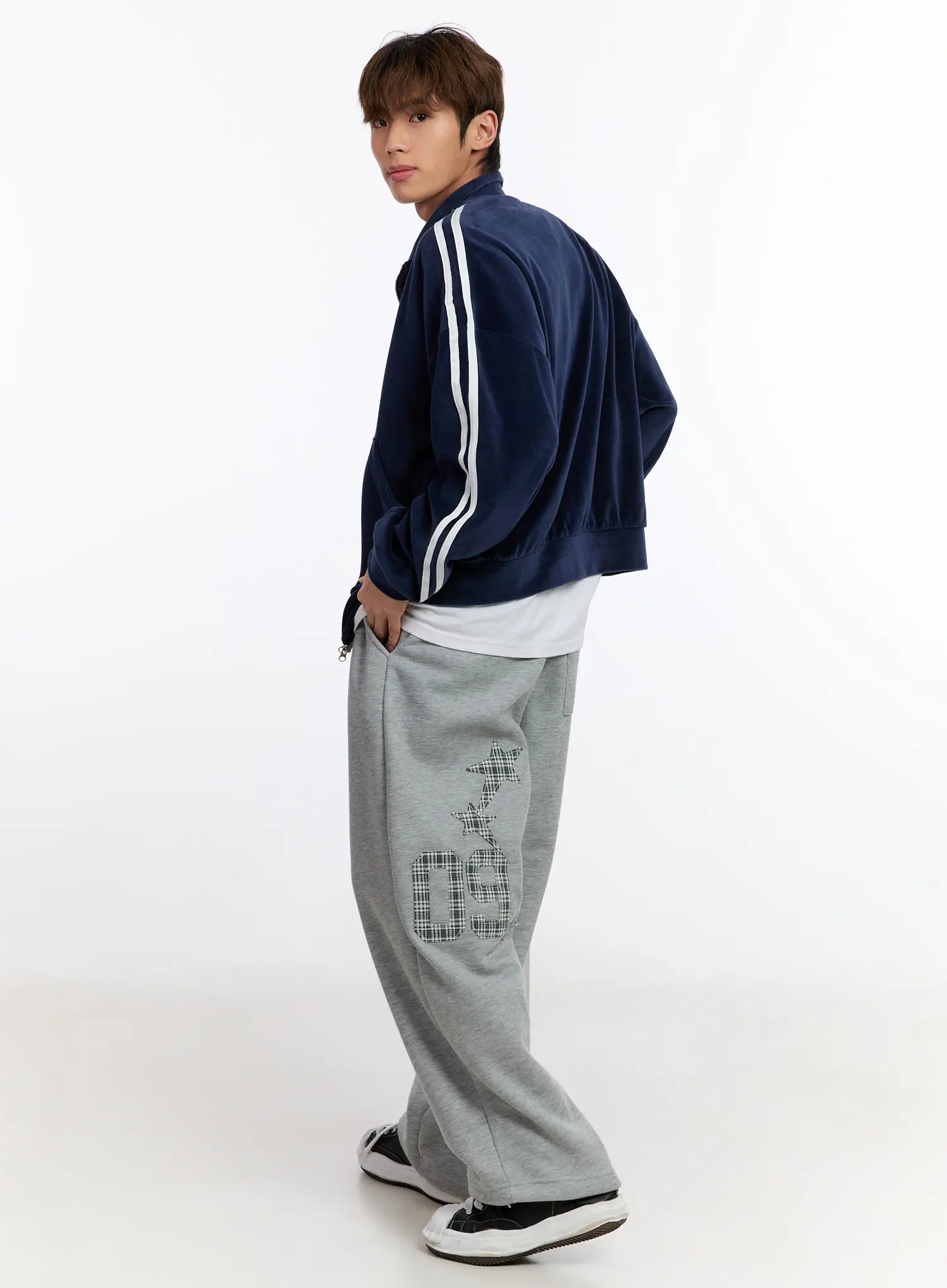 Men's Striped Track Jacket IN528 - Image 2