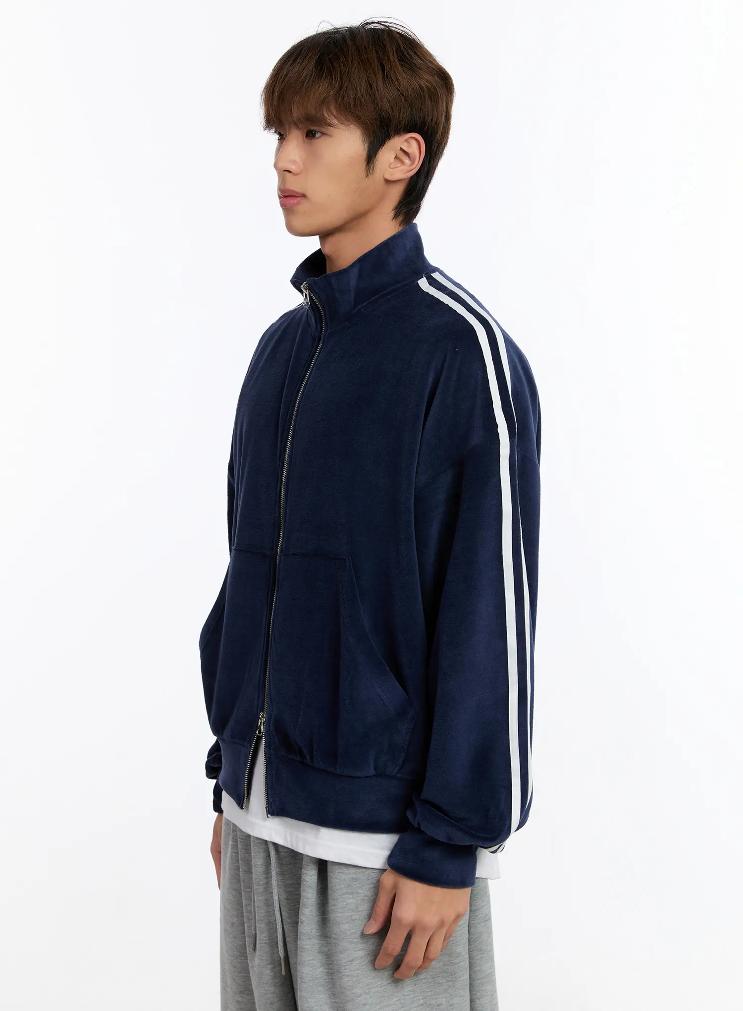 Men's Striped Track Jacket IN528 - Image 4
